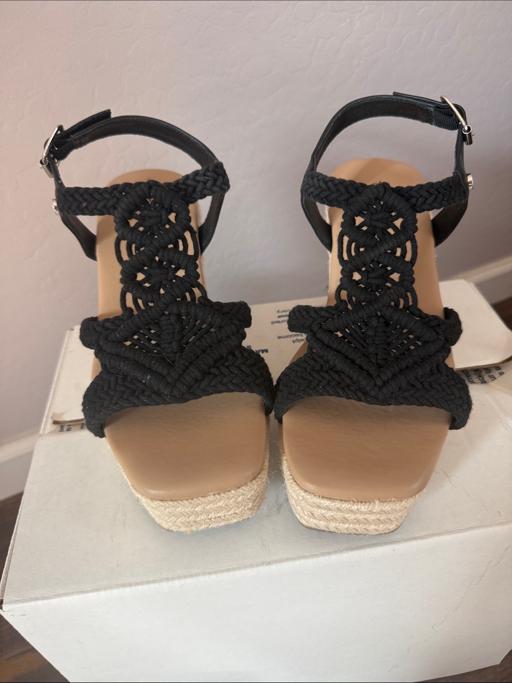 torrid Black Braided Espadrille Wedge Sandals